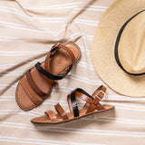 KIKI LEATHER SANDAL WHISKY-MULTI