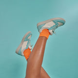 SAMMY LEATHER SNEAKER AQUA