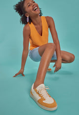 SAMMY LEATHER SNEAKER ORANGE