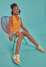 SAMMY LEATHER SNEAKER ORANGE