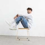 SAMMY LEATHER SNEAKER WHITE-TAUBENBLAU