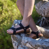 LEO HEMP SANDAL BLACK