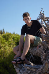 LEO HEMP SANDAL BLACK