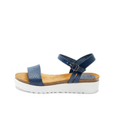 EDEN LEATHER SANDAL SNAKE BLUE