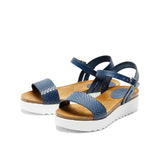 EDEN LEATHER SANDAL SNAKE BLUE