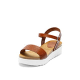 EDEN LEATHER SANDAL SNAKE WHISKY
