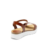EDEN LEATHER SANDAL SNAKE WHISKY