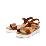EDEN LEATHER SANDAL SNAKE WHISKY