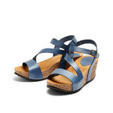 JILL LEATHER SANDAL NAVY