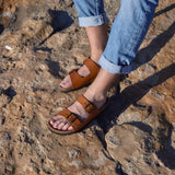 LARS BIO LEATHER SANDAL WHISKY