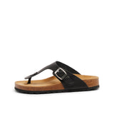 MANA LEATHER SANDAL BLACK