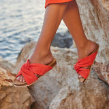 SENNA SUEDE LEATHER SANDAL RED