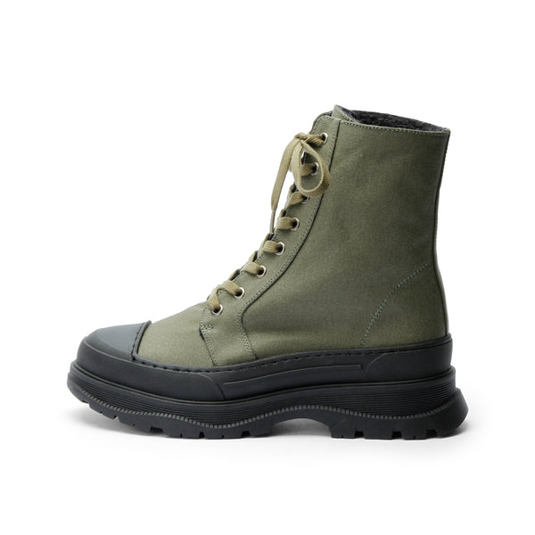 NELLY VEGAN LACE BOOT OLIVE