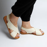 MENORCA LEATHER SANDAL OFFWHITE