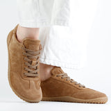 BAREO BAREFOOT SNEAKER SUEDE CUOIO