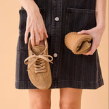 BAREO BAREFOOT SNEAKER SUEDE CUOIO