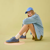 BAREO BAREFOOT SNEAKER SUEDE BLUE
