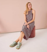 BAREO BAREFOOT SNEAKER SUEDE SEAGREEN