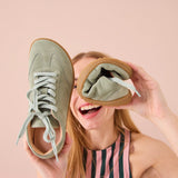 BAREO BAREFOOT SNEAKER SUEDE SEAGREEN