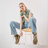 BENJA LACE BOOTIE OLIVE