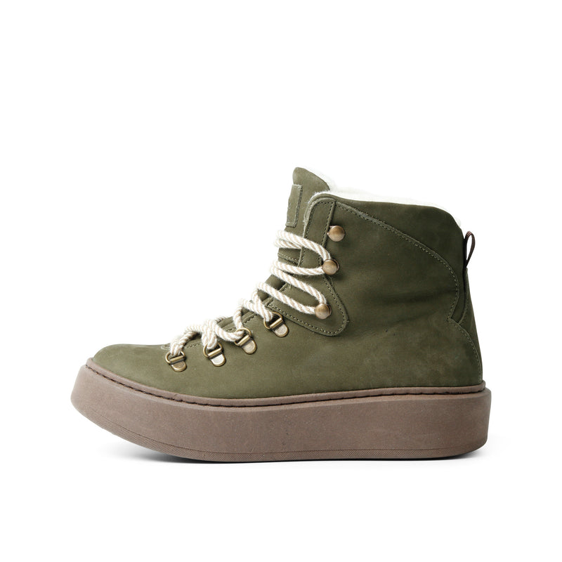 BENJA LACE BOOTIE OLIVE