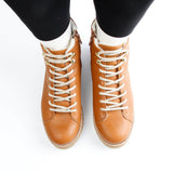 DARA NAPPA LACE BOOTIE KASTANIE