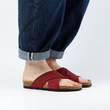 ELISA NUBUK SANDAL BORDO