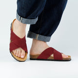 ELISA NUBUK SANDAL BORDO