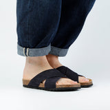 ELISA NUBUK SANDAL MARINE