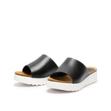 ELSA SANDAL BLACK SOLE WHITE