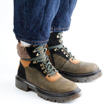JULES LACE BOOTIE OLIVE MULTI