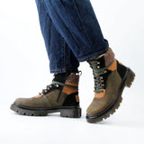 JULES LACE BOOTIE OLIVE MULTI