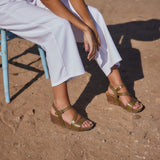 JILL LEATHER SANDAL OLIVE