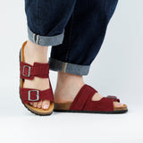 LUCA NUBUK SANDAL BORDO