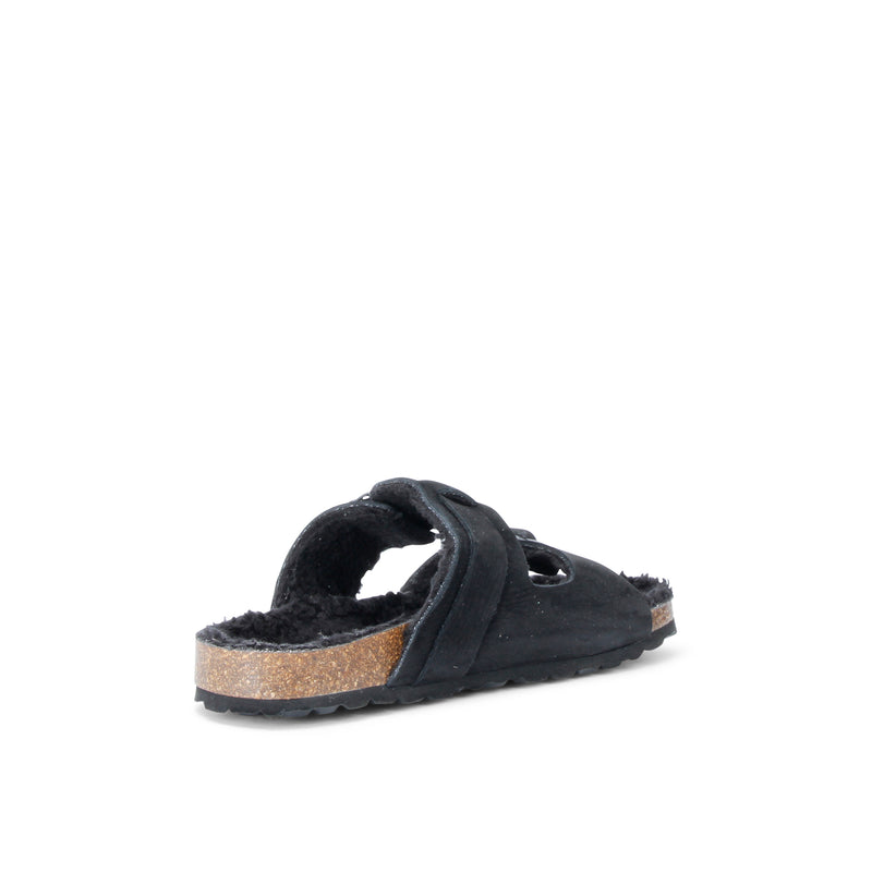 LUCA FURRY WINTER SANDAL BLACK