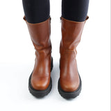 MAXI NAPPA BOOT HAZELNUT
