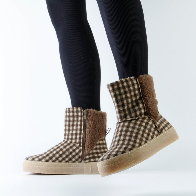 NICKI WOOL BOOTIE CHECK