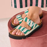 NOELIA STRIPES SANDAL GREEN