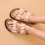 NOELIA STRIPES SANDAL PEACH