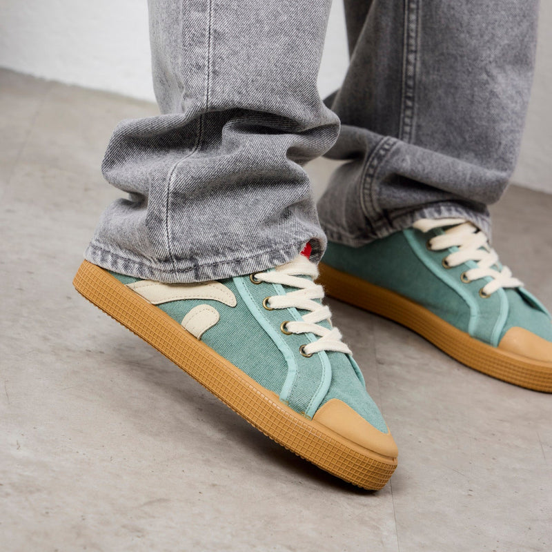 TAYLOR ORGANIC SNEAKER SEAGREEN WASHED