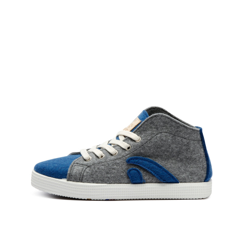 TAYLOR WOOL HIGH TOP SNEAKER GREY-BLUE