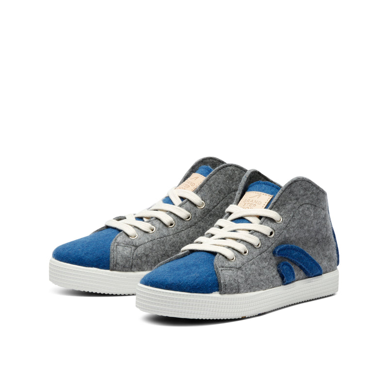 TAYLOR WOOL HIGH TOP SNEAKER GREY-BLUE