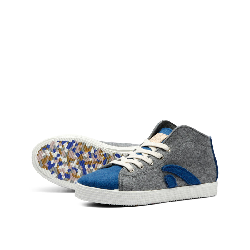 TAYLOR WOOL HIGH TOP SNEAKER GREY-BLUE