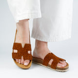 WILLOW NUBUK SANDAL ANIMAL-WHISKY