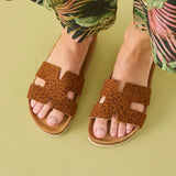 WILLOW NUBUK SANDAL ANIMAL-WHISKY
