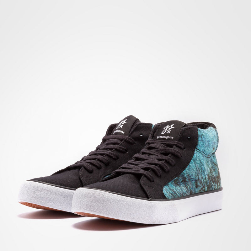 VEGANER MID-CUT SNEAKER gsx/DECKFARBEN PRINT #1 (blue)