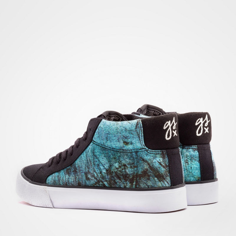VEGANER MID-CUT SNEAKER gsx/DECKFARBEN PRINT #1 (blue)