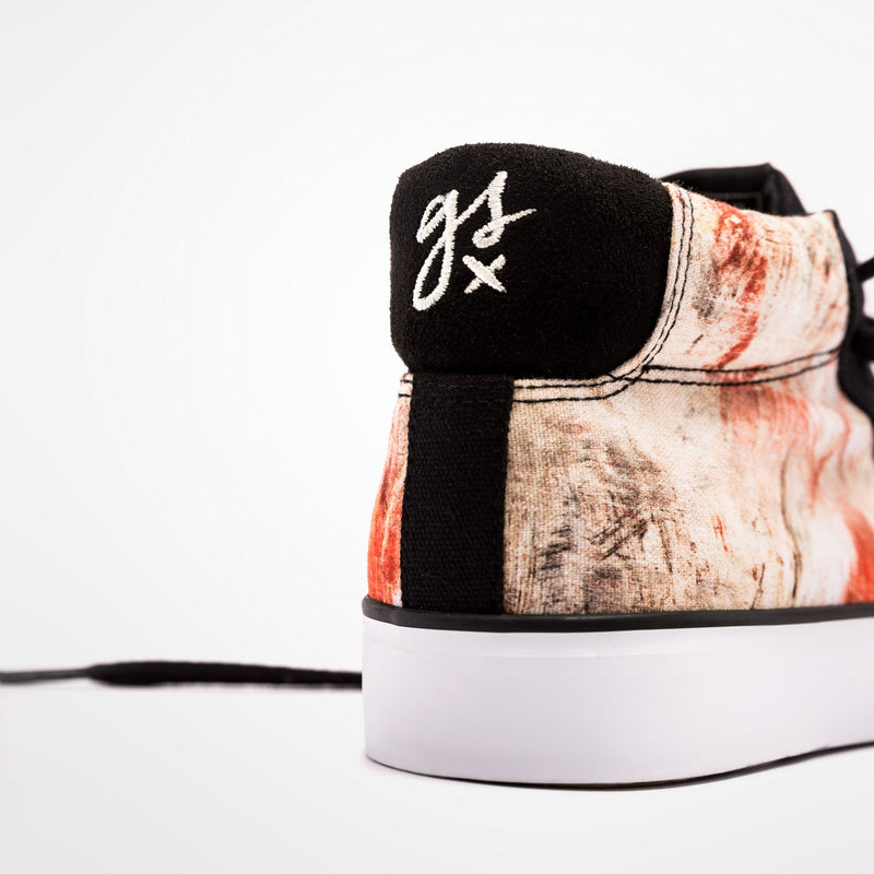 VEGANER MID-CUT SNEAKER gsx/DECKFARBEN PRINT #2 (red)