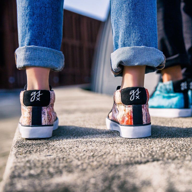 VEGANER MID-CUT SNEAKER gsx/DECKFARBEN PRINT #2 (red)