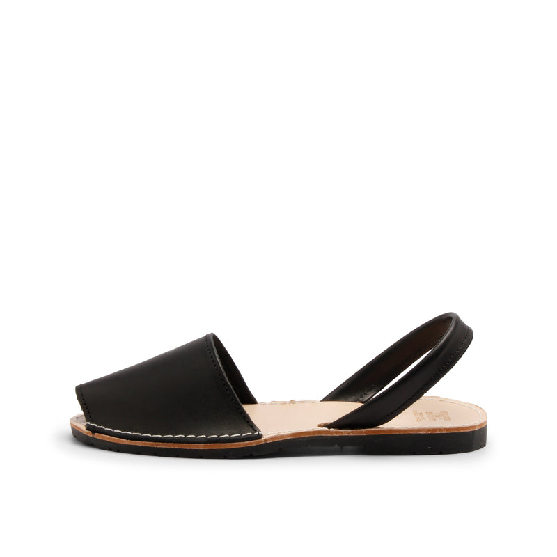 MENORQUINA LEATHER  SANDAL BLACK